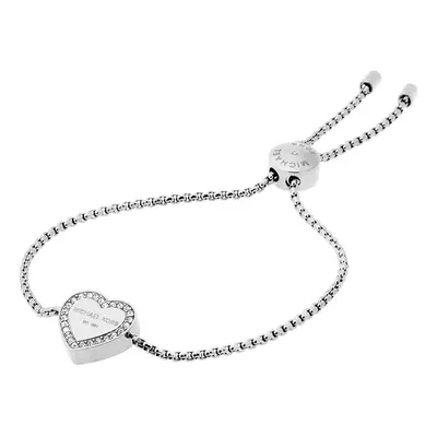 Michael Kors Stainless Steel and Pav? Crystal Heart Chain Bracelet for