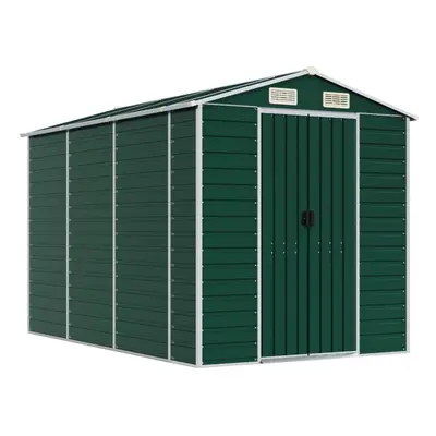 (green, x x cm) vidaXL Garden Shed Outdoor Storage Shed Patio Yard Tool Shed Galvanised Steel