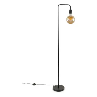 Industrial Style Black Curved Stem Standing Floor Lamp Light + LED