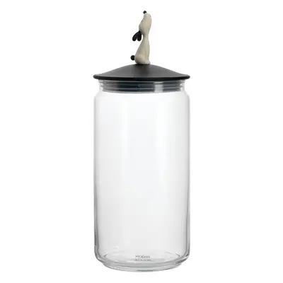 A Di Alessi LulÃ jar Glass Jar for Dog Food with Lid in Thermoplastic Resin, Black