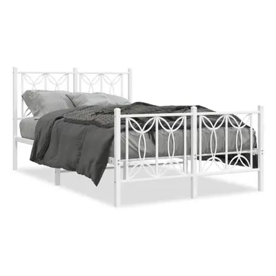 (white, x cm/ with headboard & footboard) vidaXL Metal Bed Frame with Headboard Home Bed Base Be