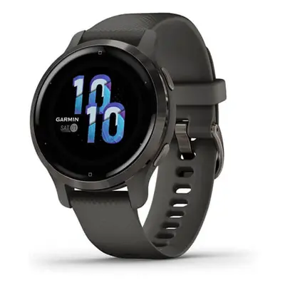 Garmin Venu 2S Smaller-sized GPS smartwatch with all-day health monitoring, Slate Bezel with Gra