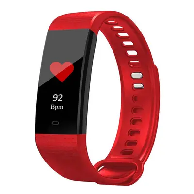 (Red) Color Screen Smartband Heart Rate Blood Pressure Activity Monitor Fitness Tracker Smart Wa