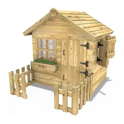 (Swift) Rebo Orchard 4ft x 4ft Childrens Wooden Garden Playhouse