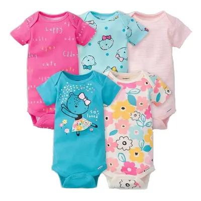 gERBER Baby girls 5-Pack Variety Onesies Bodysuits (Newborn So Loved)