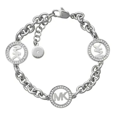 Michael Kors Brass and Pav? Crystal MK Logo Chain Bracelet for Women