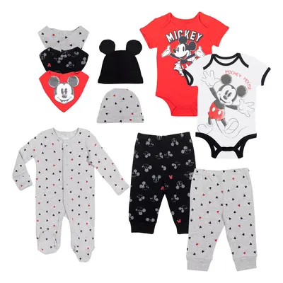 Disney Mickey Mouse Newborn Baby Boys Zip Up Sleep Play Coverall Bodys