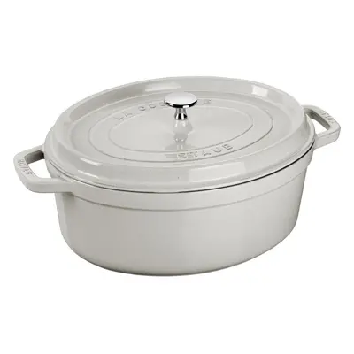 Staub Oval Cast Iron Pot - 3.2 ltr, White Truffle