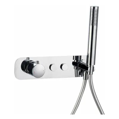 Push Button Way Concealed Thermostatic Shower Mixer Valve with Outlet Chrome