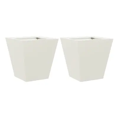 (white, x x cm/ pcs) vidaXL Garden Planters Outdoor Flower Pot Patio Raised Bed Planter Box Stee