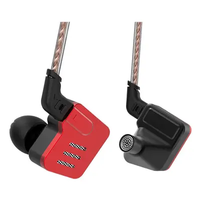 (Black + Red, Without-Microphone) Earphone 5BA Balanced Armature Driver 3.5mm In-ear Monitor Bas