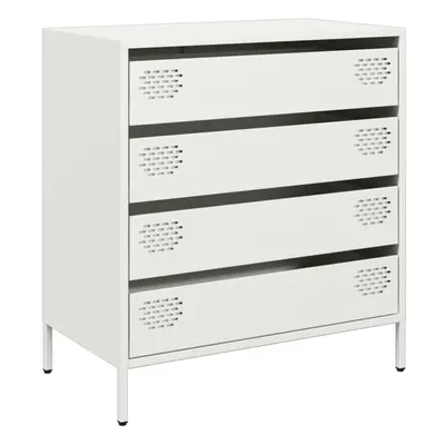 (white) vidaXL Sideboard Side Cabinet Storage Cupboard Highboard Cold-rolled Steel