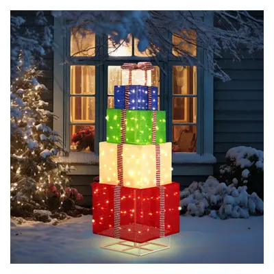 6FT Large Christmas Lighted Pop-up Gift Boxes Tower Decorations for Xmas Decor