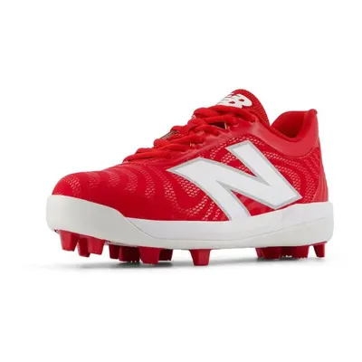 New Balance V7 Rubber-Molded Baseball Shoe Team Red/Optic White