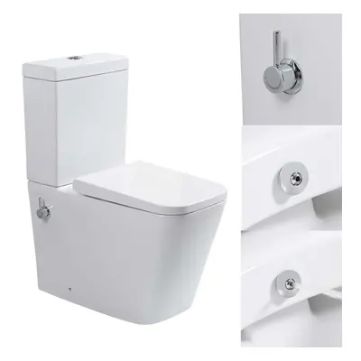 Rimless Close Coupled Toilet with Bidet Soft Close Seat Bidet Toilet