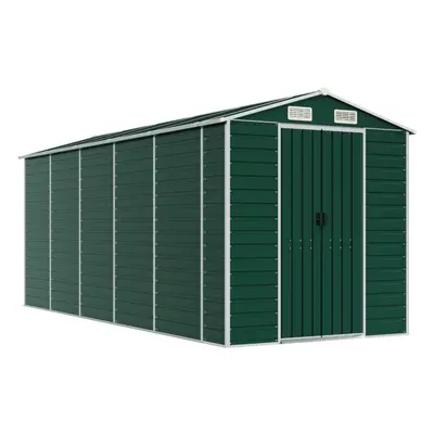 (green, x x cm) vidaXL Garden Shed Outdoor Storage Shed Patio Yard Tool Shed Galvanised Steel