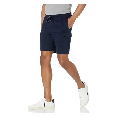 Mens Elastic Waist cargo Short, Navy, Small