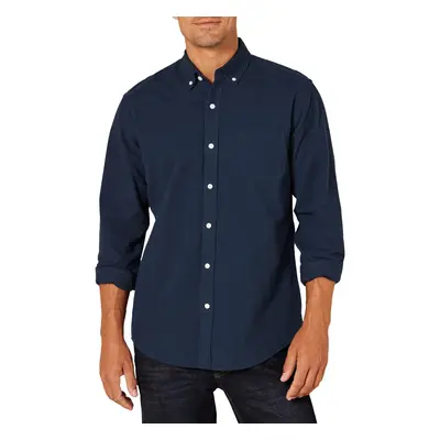 Men's Regular-Fit Long-Sleeve Pocket Oxford Shirt, Navy, X-Large