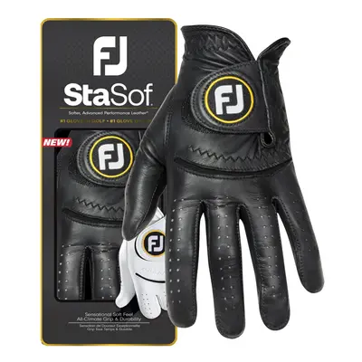 FootJoy Mens StaSof Golf Glove Black Cadet MediumLarge Worn on Left Hand