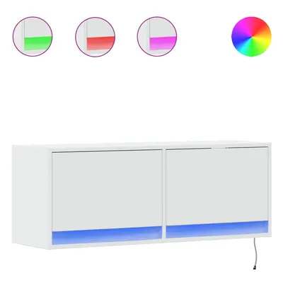 (white, x x cm) vidaXL TV Wall Cabinet with LED Floating TV Wall Unit Floating TV Cabinet