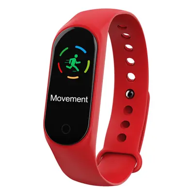 (Red) 0.96" TFT Screen IP67 Waterproof Smart Watch Blood Pressure Smart Bracelet Fitness mi band