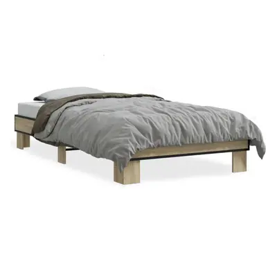 (sonoma oak, x cm) vidaXL Bed Frame Engineered Wood and Metal