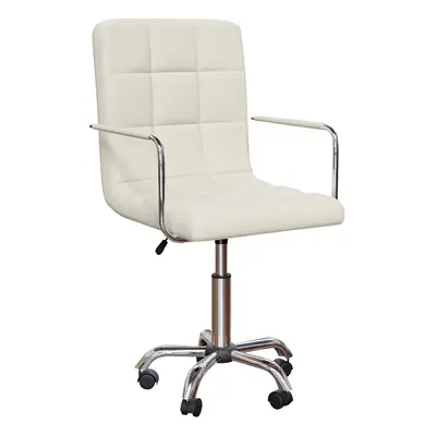 (Beige) Calbo Adjustable Faux Leather Home Office Chair