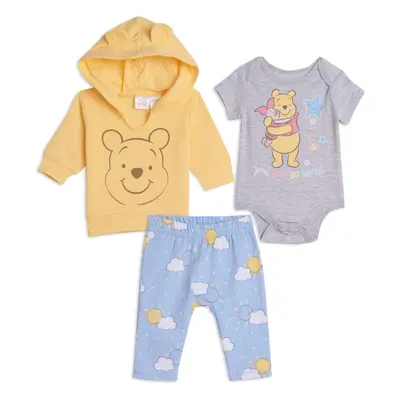 Disney Winnie the Pooh Newborn Baby Boy or Girl Hoodie Bodysuit and Pa