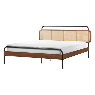 Bed Rattan BOUSSICOURT x cm (EU King Size) Dark Brown