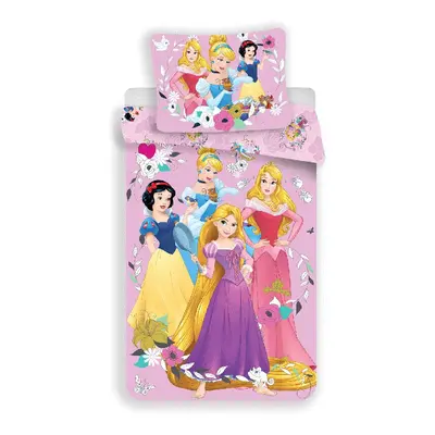 Disney Princess Pink Single Cotton Duvet Cover and Pillowcase Set