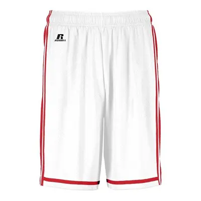 Russell 4B2VTB.WTR.XL Youth Legacy Basketball Shorts, White & True Red - Extra Large