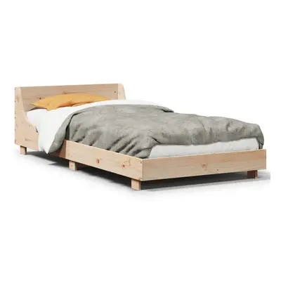 (natural, x cm) vidaXL Bed Frame with Headboard Wax Solid Wood Pine