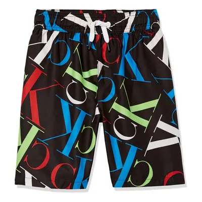 Calvin Klein Boys' Swim Trunk with UPF 50+ Sun Protection Neon Black