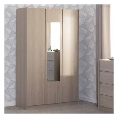 Paris Door Mirrored Wardrobe Smoked Ash Effect Curved Edges