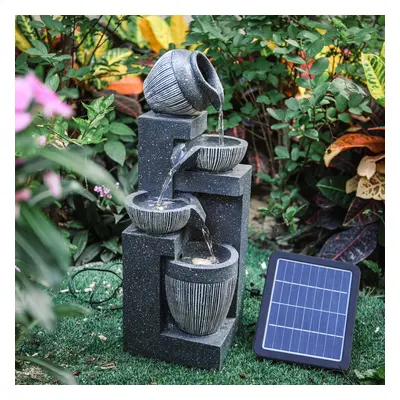 Outdoor LED Water Fountain Rockery Decor with Pump Solar Power