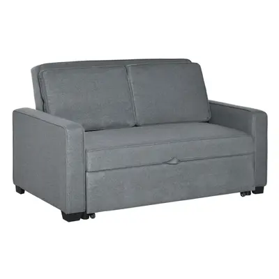 HOMCOM Modern Seater Sofa Bed Click Clack Couch Sleeper for Living Room Grey