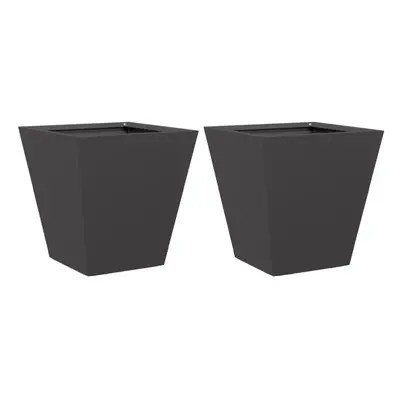 (black, x x cm/ pcs) vidaXL Garden Planters Outdoor Flower Pot Patio Raised Bed Planter Box Stee