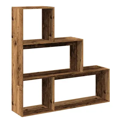 (old wood, x x cm) vidaXL Room Divider Bookcase Bookshelf 4-Tier Shelf Book Rack Engineered Wood