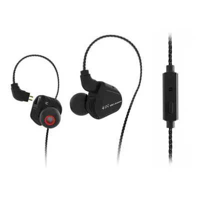 (Black, with microphone) In-ear DD+BA Hybrid Hi-Fi 2Pin Earphone with Microphone Line Control