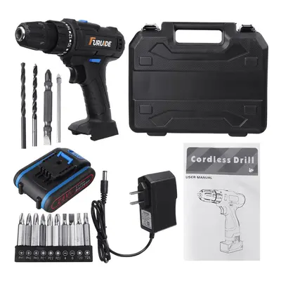 12V 3900mAh Speed Electric Cordless Drill Driver Power Tool w/ Bits Set & Battery