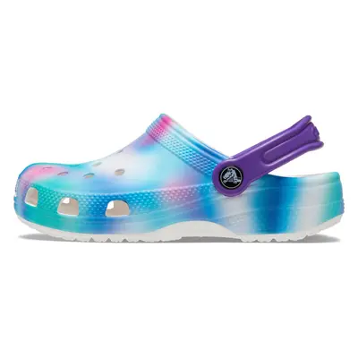 Crocs Classic Tie Dye Clogs (Little Kid/Big Kid) Pastel Solar Rainbow