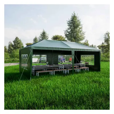 (Green) BIRCHTREE 3x6m Garden PE Gazebo Party Wedding Camping Tent With Walls Canopy