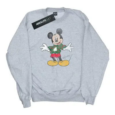 (3XL, Sports Grey) Disney Mens Mickey Mouse Christmas Jumper Sweatshirt