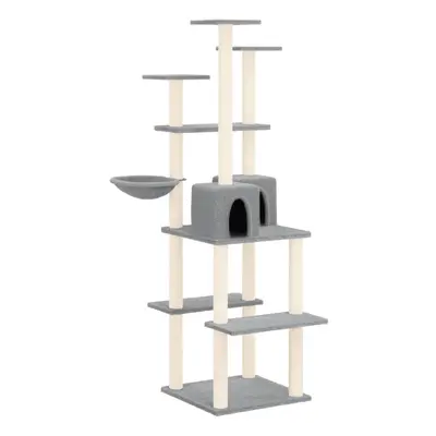 (Light grey) vidaXL Cat Tree with Sisal Scratching Posts Cat Activity Centre Multi Colours