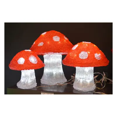 Set of (72 LEDs) Acrylic Christmas Mushrooms Decoration Indoor / Outdoor