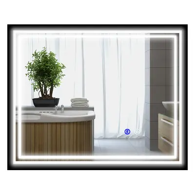 kleankin Dimmable Bathroom Mirror with LED Lights, Colours, Defogging Film