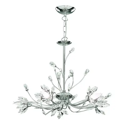 Modern Chrome Ceiling Light With Flower Glass