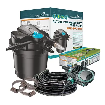 AllPondSolutions 8000L Pressurised Pond Filter Kit AUTO-PFC-8000-KIT