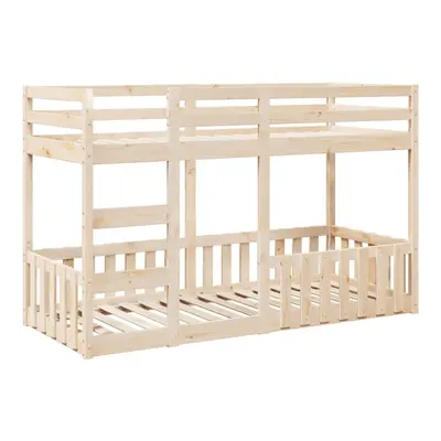 (natural, x cm) vidaXL Bunk Bed Loft Bed Kids Bed Frame Mattress Foundation Solid Wood Pine