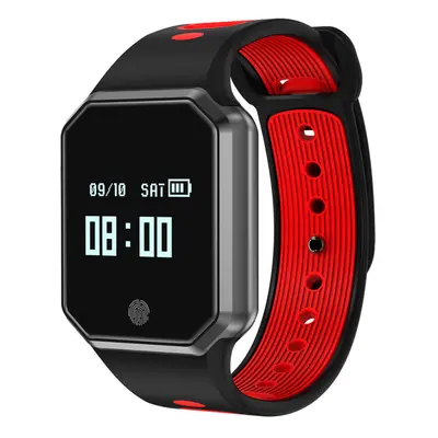 (Red) Heart Rate Blood PressureMonitor Long Standby Fitness Tracker Smart Watch